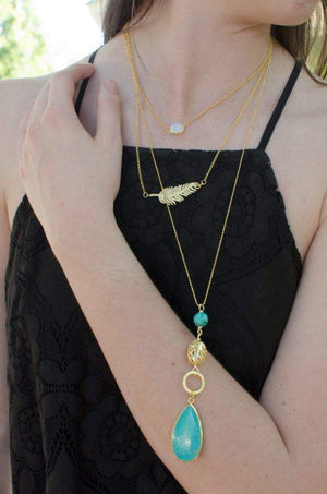 Abigail Feather Necklace Gold Women - Jewelry - Necklaces