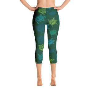 All Day Comfort Turtle Capri Leggings XS / Green Women - Apparel - Activewear - Leggings