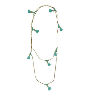 Ananya Tassel Necklace Aqua Women - Jewelry - Necklaces