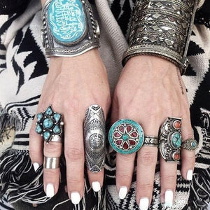 Antique Carved Bohemian  Rings