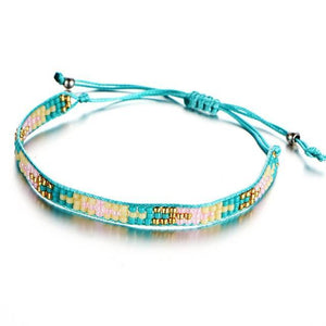 Beaded Friendship Bracelets with Aquamarine Beads