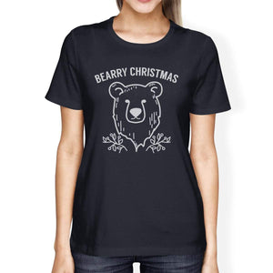 Bearry Christmas Bear Womens Navy Shirt