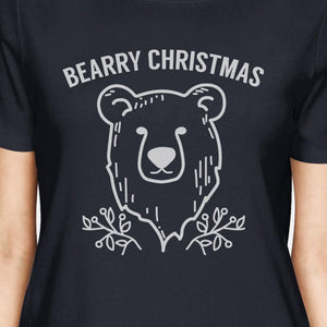 Bearry Christmas Bear Womens Navy Shirt