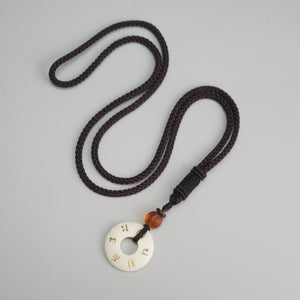 Black Braided Rope Tibetan Pendant Necklace