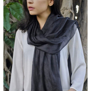 Black Khmer Silk Scarf Women - Accessories - Scarves