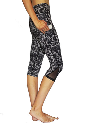 Black Lace - Pocket Capri Women - Apparel - Activewear - Leggings
