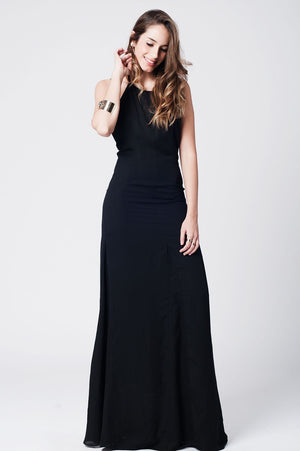 Black maxi dress with open back S / Black Women - Apparel - Dresses - Day to Night