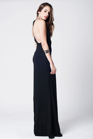 Black maxi dress with open back S / Black Women - Apparel - Dresses - Day to Night