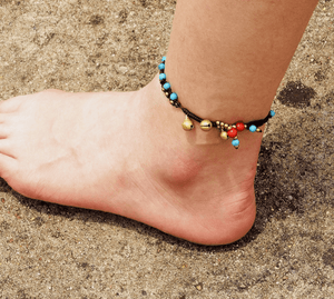 Blue Stones Layered Anklet