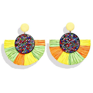 Boho Multicolor Vegan Drop Earrings