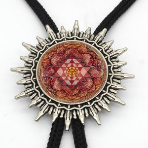Chakra Spiritual Buddhist Sri Yantra Western Bolo Tie Sacred Geometry Sri Yantra Jewelry Meditation Vintage Bolo Tie 10 Choker Necklaces