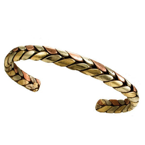 Copper and Brass Cuff Bracelet: Healing Trinity (GC) Multicolor Bracelet