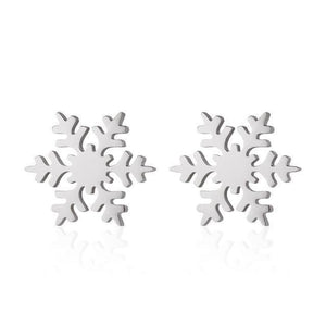 Fashion Snowflake Stud Earrings Christmas Earrings Women - Jewelry - Earrings