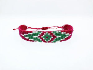Red & Green Braided Friendship Bracelet