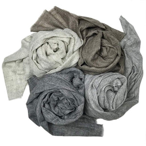 Gauze Heathered Gray Cashmere Scarf Women - Accessories - Scarves