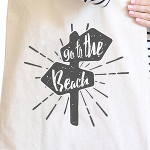 Go To The Beach Natural Canvas Bags Women - Bags - Totes