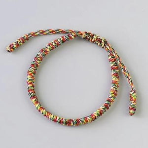 Red, Blue & Rainbow Tibetan Bracelet Stack