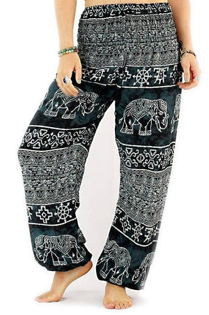 Gray Ancient Elephant Harem Pants Standard / Gray Harem Pants