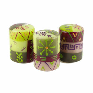Hand Painted Candles in Kileo Design (box of three) (GC) Candles