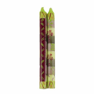 Hand Painted Candles in Kileo Design (pair of tapers) (GC) Candles