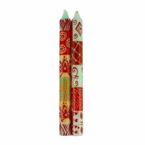 Hand Painted Candles in Owoduni Design (pair of tapers) (GC) Candles
