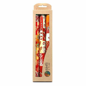 Hand Painted Candles in Owoduni Design (three tapers) (GC) Candles