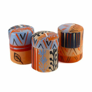 Hand Painted Candles in Uzushi Design (box of three) (GC) Candles