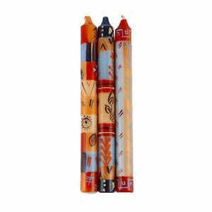 Hand Painted Candles in Uzushi Design (three tapers) (GC) Candles