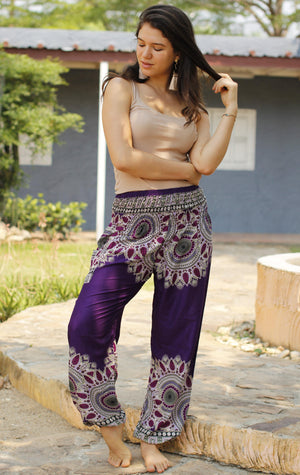 Indigo Purple Spirit Mandala Harem Pants Standard / Purple Harem Pants