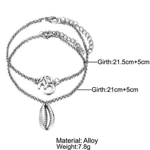 Infinity Charm & Om Symbol Bohemian Anklet