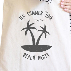 It's Summer Time Beach Party Natural Canvas Bags Women - Bags - Totes