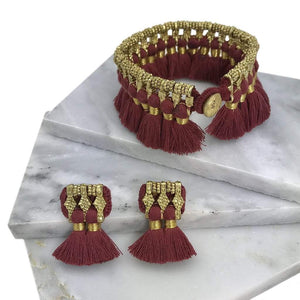 Kyra Tassel Bracelet Wine Women - Jewelry - Bracelets