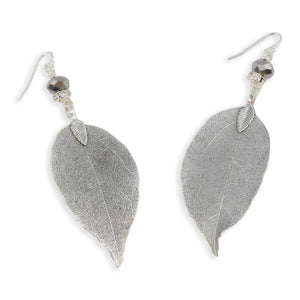 Leaf Earrings with Sterling Silver French Wires antique silver Women - Jewelry - Earrings