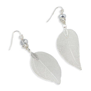 Leaf Earrings with Sterling Silver French Wires silver Women - Jewelry - Earrings
