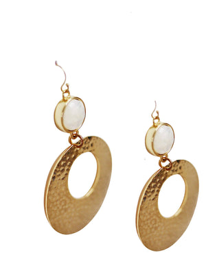 Leah Geometric Mother of Pearl Earring in Gold Women - Jewelry - Earrings