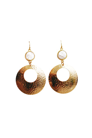 Leah Geometric Mother of Pearl Earring in Gold Women - Jewelry - Earrings
