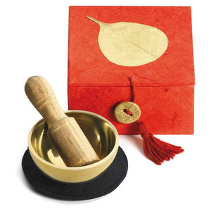 Mini Meditation Bowl Box: 2" Gold Bodhi (GC) Meditation