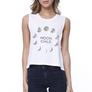 Moon Child Womens White Crop Top Women - Apparel - Shirts - Sleeveless
