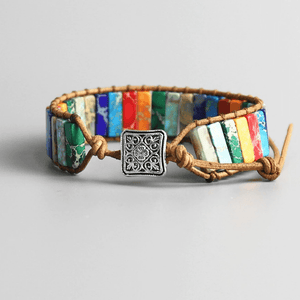 Multicolor 7 Chakra Tube Beads  Bracelet