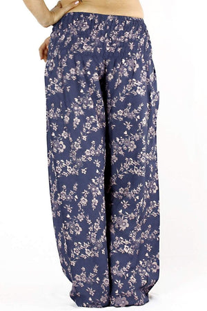 Navy Floral Harem Pants Standard / Blue Harem Pants