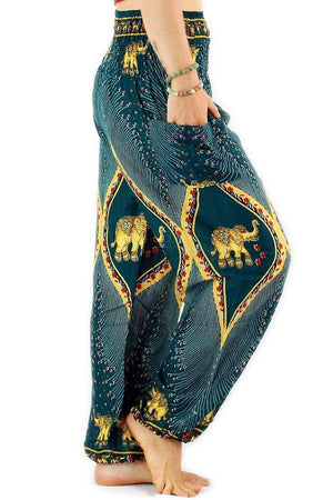 Ocean Blue Goddess Elephant Harem Pants Standard / Blue Harem Pants