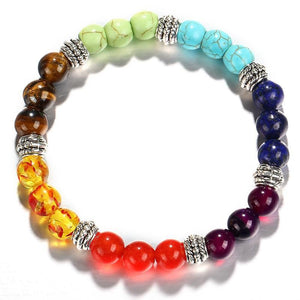 Om Charm Wrap Bracelet with Natural Stone Beads
