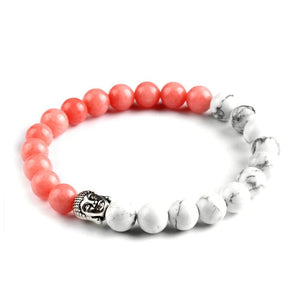 Pink & White Buddha Bracelet Default Title