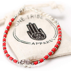 Red Adjustable Elephant Bracelet - Love & Courage Women - Jewelry - Bracelets