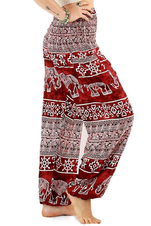 Red Ancient Elephant Harem Pants Standard / Red Harem Pants