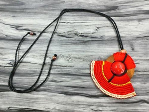 Red Bead Ethnic Bohemian Necklace