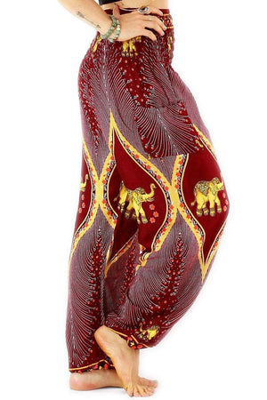 Red Goddess Elephant Harem Pants Standard / Red Harem Pants