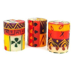 Set of Three Boxed Hand-Painted Candles - Indaeuko Design (GC) Candles