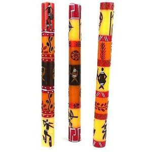 Set of Three Boxed Tall Hand-Painted Candles - Damisi Design (GC) Candles