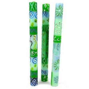 Set of Three Boxed Tall Hand-Painted Candles Farih Design (GC) Candles